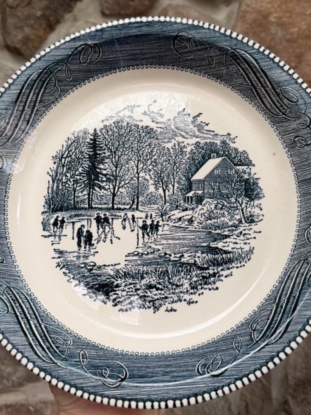 Blue Scenic Ceramic Dinner Plate - Classic Home Dining